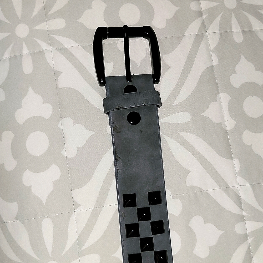 METROPARK Men's LEATHER BELT SIZE 36 gray / black